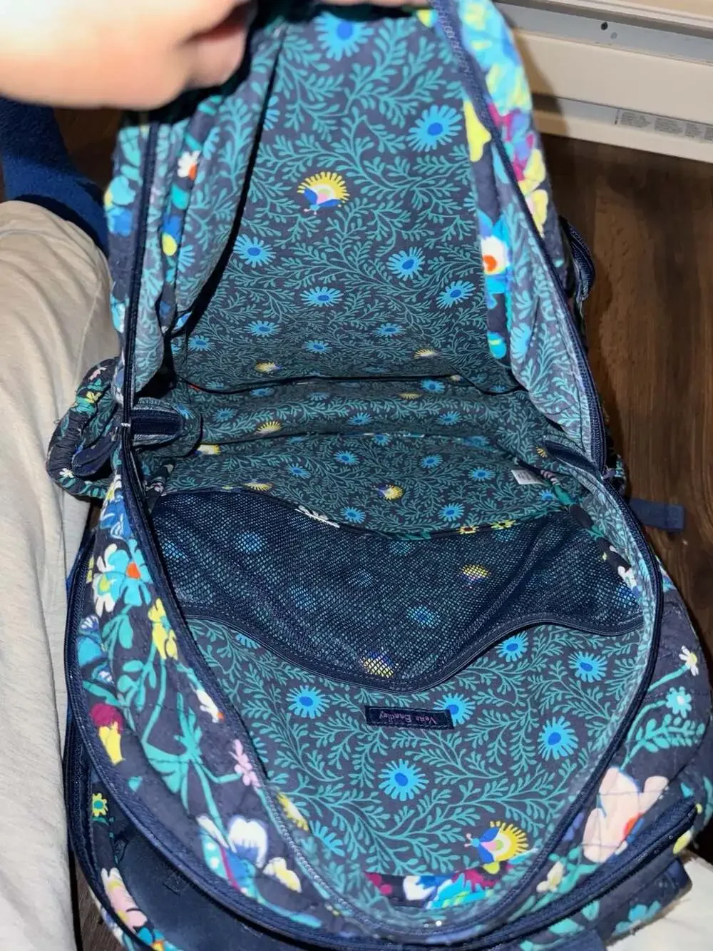 Vera Bradley Quilted Campus Backpack in Moonlight Garden Floral Pattern